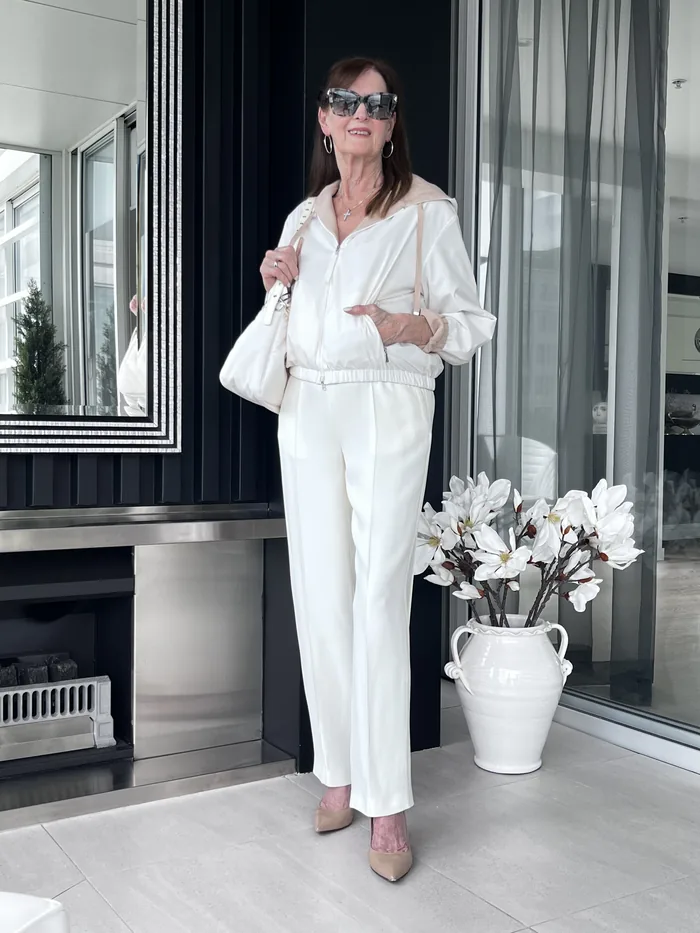 Gran Sasso hooded jacket with Fabiana Filippi trouser, styled at Lejose Fashion House
