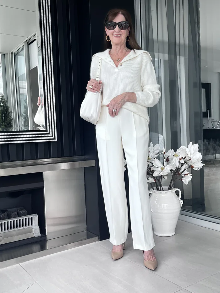 Gran Sasso ribbed knit top with Fabiana Filippi trouser, styled at Lejose Fashion House