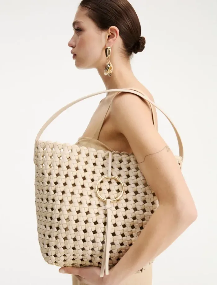 Marella woven tote bag styled at Lejose Fashion House