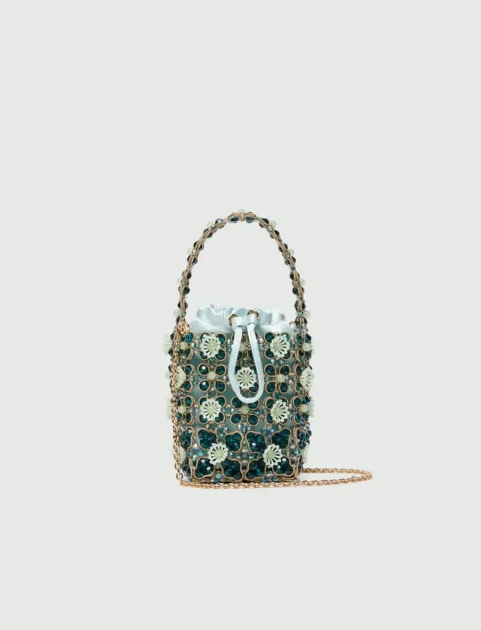 Marella embellished bucket bag styled at Lejose Fashion House