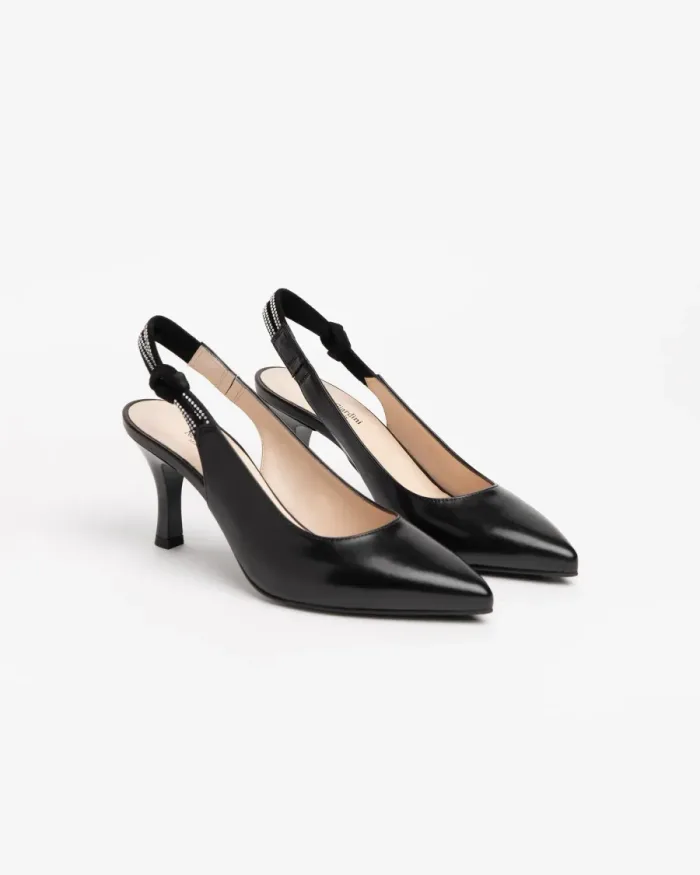 Nero Giardini crystal slingback heel styled at Lejose Fashion House