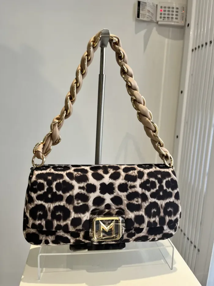 Marella leopard print clutch styled at Lejose Fashion House