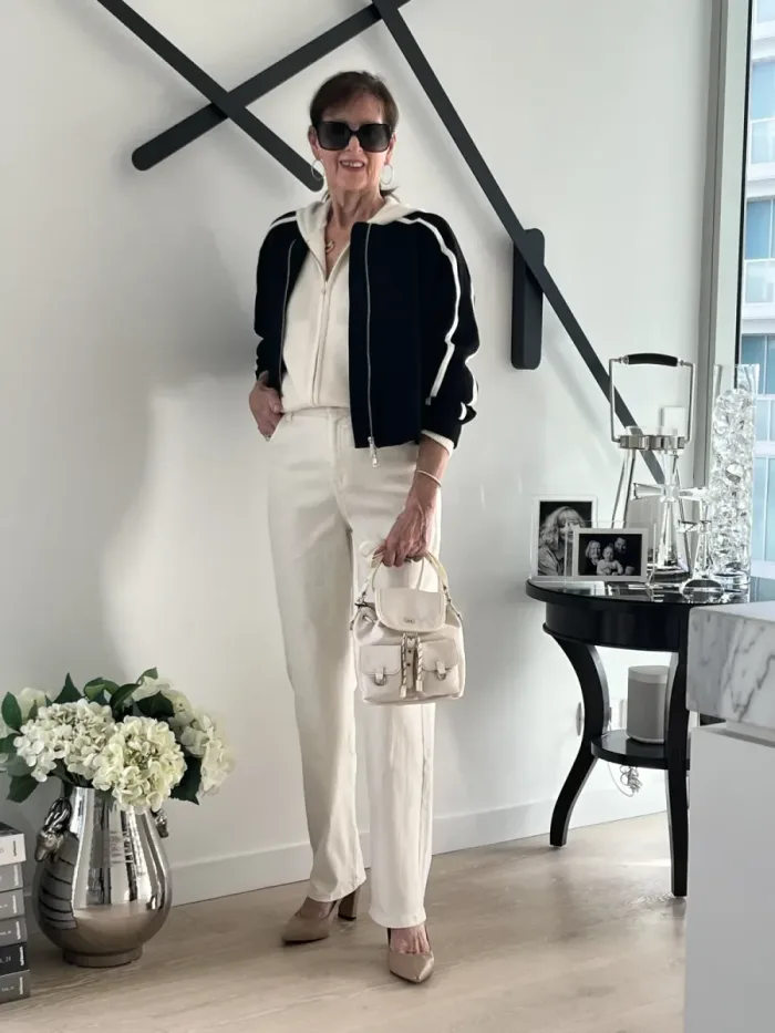 White tailored suit styled at Lejose Fashion House
