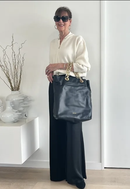 Fabiana Filippi tote bag styled with tailoring at Lejose Fashion House