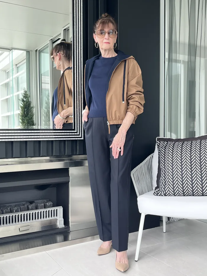 Gran Sasso knit top with Marella tailored pant, styled at Lejose Fashion House
