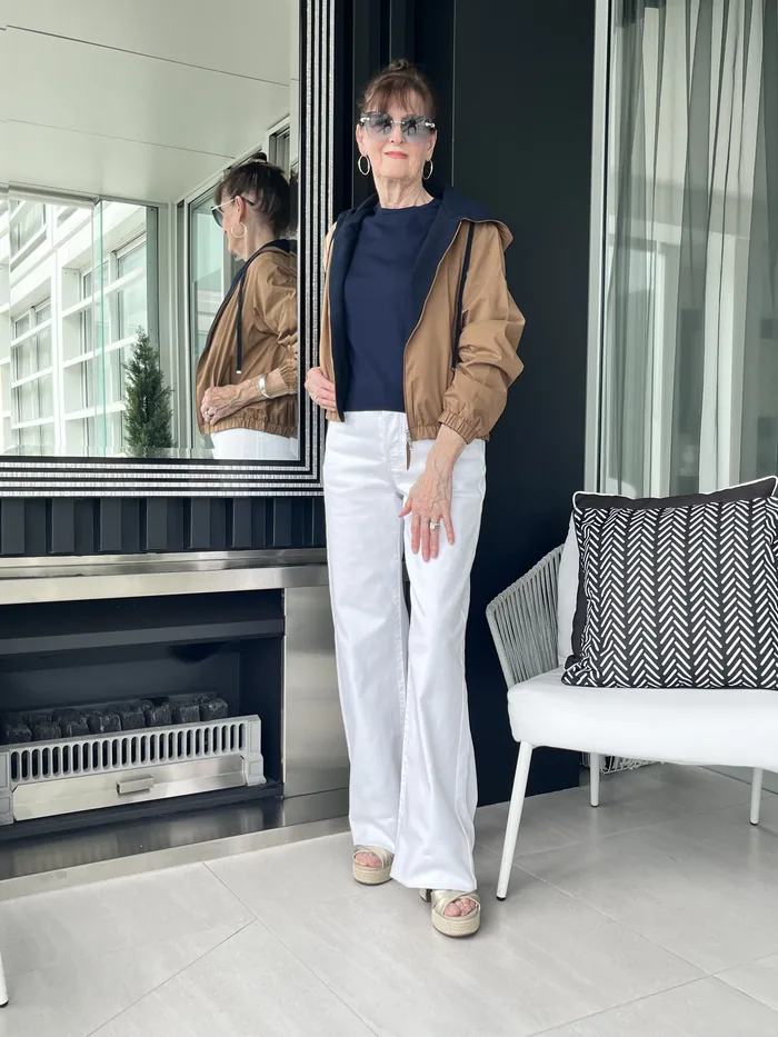 Gran Sasso virgin wool top and reversible jacket, styled at Lejose Fashion House