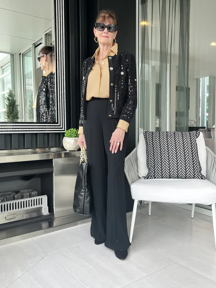 Marella wide-leg pant with Fabiana Filippi leather bag, styled at Lejose Fashion House